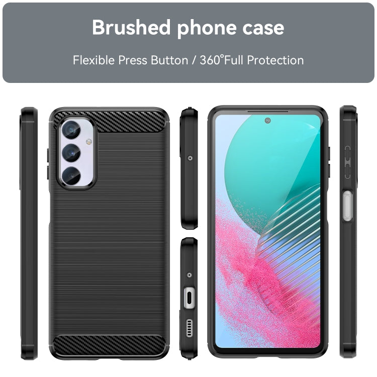 For Samsung Galaxy M54 5G Carbon Fiber Brushed Texture TPU Phone Case