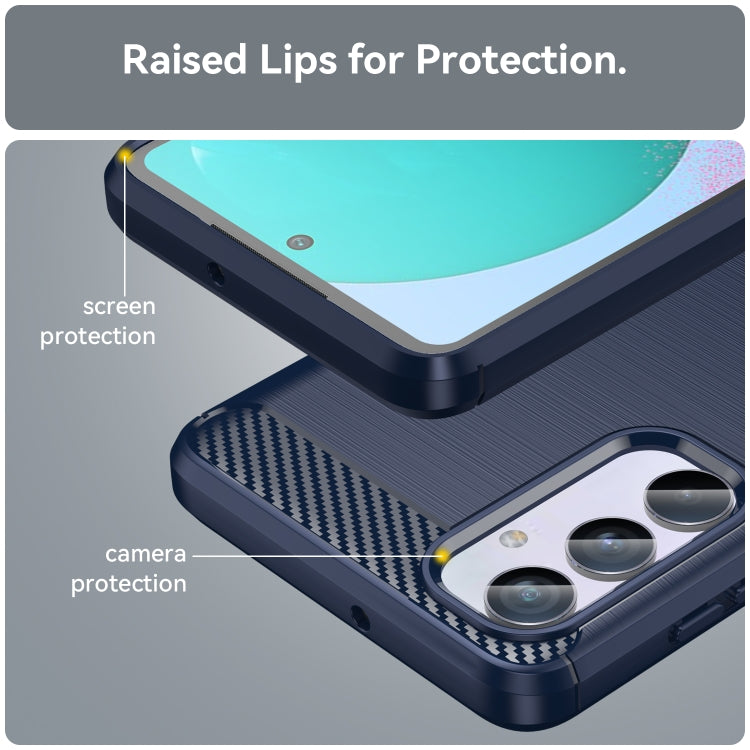 For Samsung Galaxy M54 5G Carbon Fiber Brushed Texture TPU Phone Case