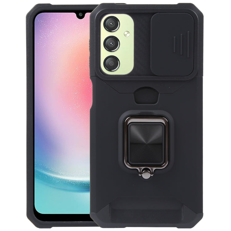 For Samsung Galaxy A24 4G Camera Shield Card Slot PC+TPU Phone Case