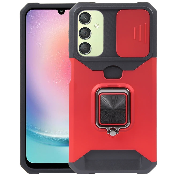 For Samsung Galaxy A24 4G Camera Shield Card Slot PC+TPU Phone Case