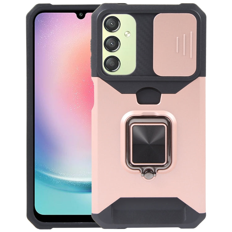 For Samsung Galaxy A24 4G Camera Shield Card Slot PC+TPU Phone Case