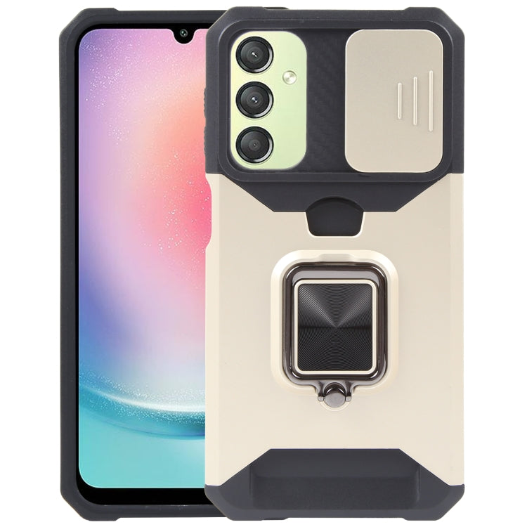 For Samsung Galaxy A24 4G Camera Shield Card Slot PC+TPU Phone Case