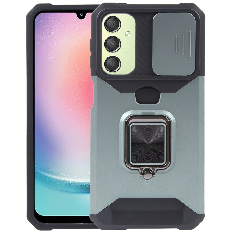For Samsung Galaxy A24 4G Camera Shield Card Slot PC+TPU Phone Case