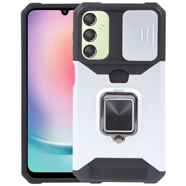 For Samsung Galaxy A24 4G Camera Shield Card Slot PC+TPU Phone Case