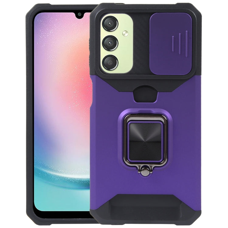 For Samsung Galaxy A24 4G Camera Shield Card Slot PC+TPU Phone Case