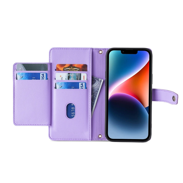 For Samsung Galaxy A54 5G Sheep Texture Cross-body Zipper Wallet Leather Phone Case