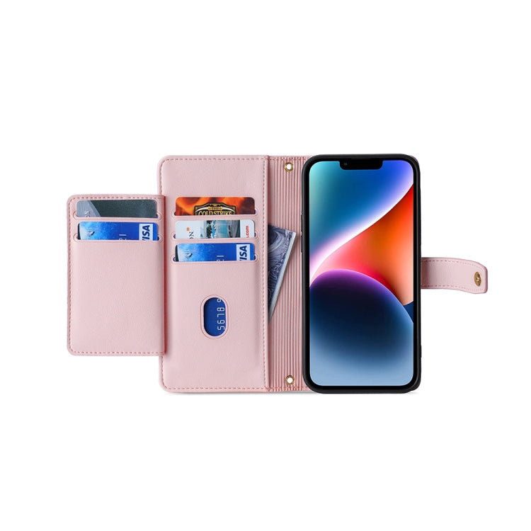 For Samsung Galaxy A54 5G Sheep Texture Cross-body Zipper Wallet Leather Phone Case