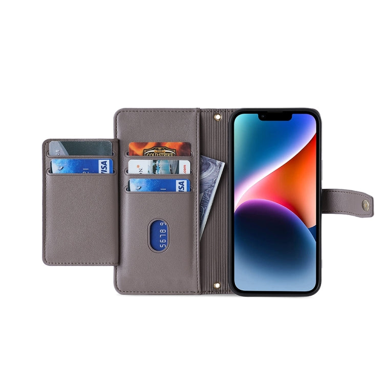 For Samsung Galaxy A54 5G Sheep Texture Cross-body Zipper Wallet Leather Phone Case