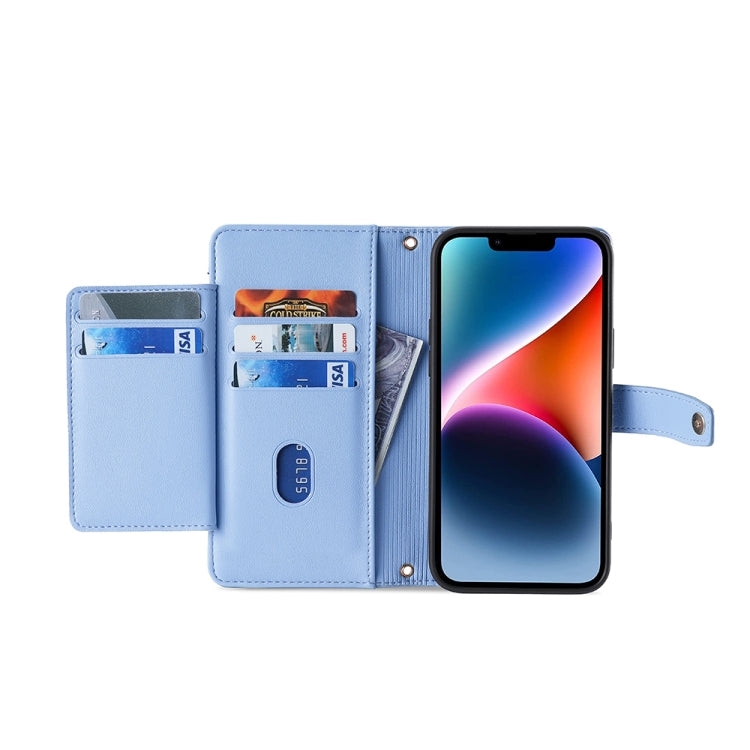 For Samsung Galaxy A54 5G Sheep Texture Cross-body Zipper Wallet Leather Phone Case