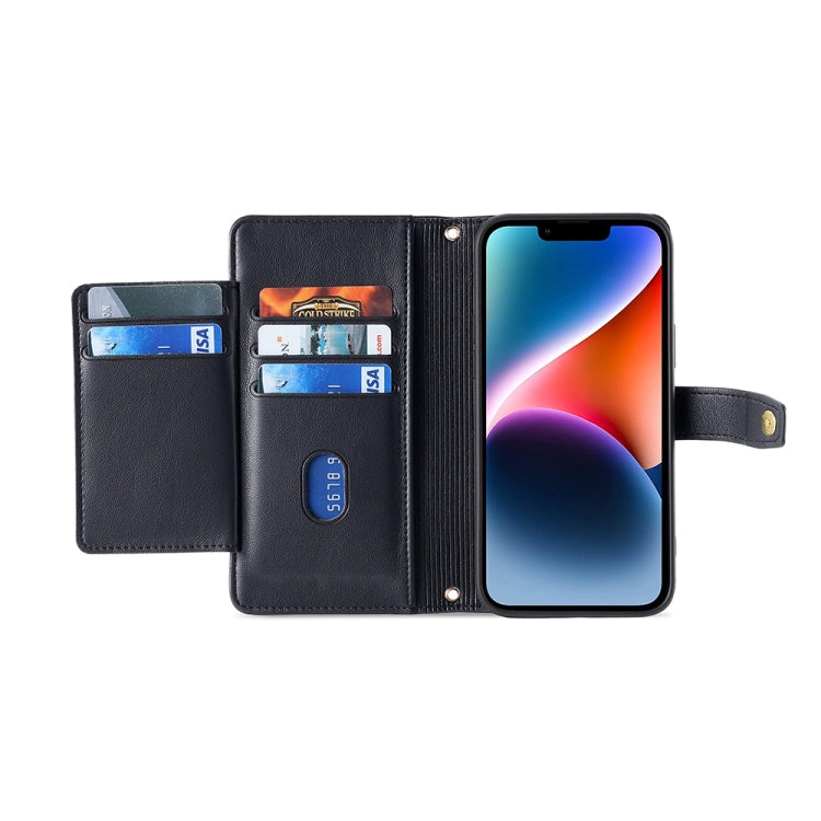 For Samsung Galaxy A54 5G Sheep Texture Cross-body Zipper Wallet Leather Phone Case