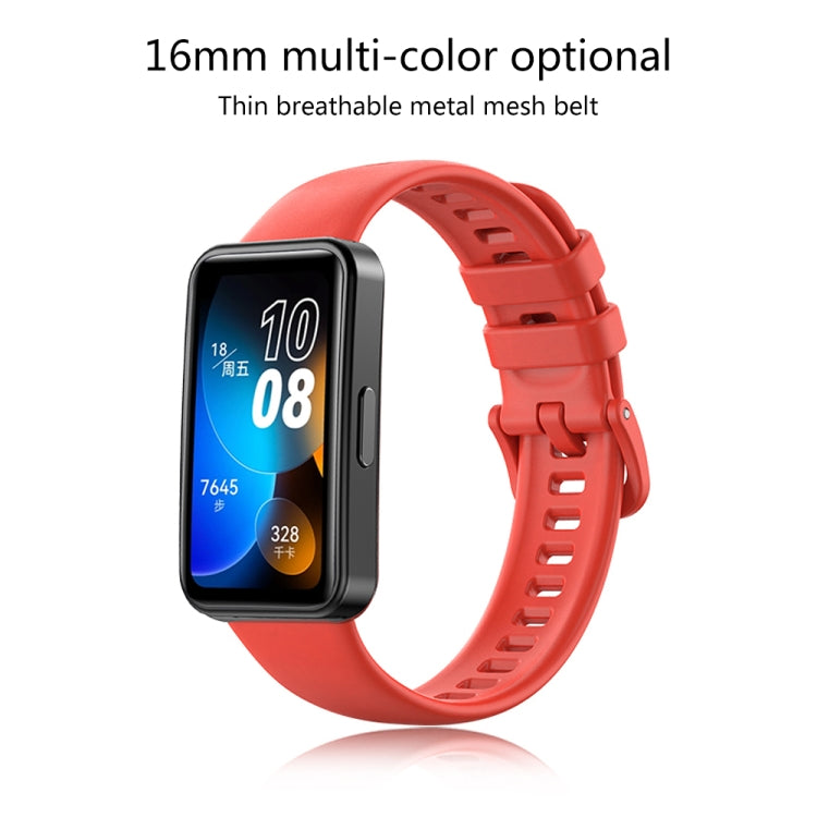 For Huawei Band 8 16mm Solid Color Silicone Replacement Watch Band