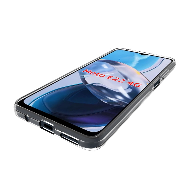 For Motorola Moto E22 Waterproof Texture TPU Phone Case(Transparent)