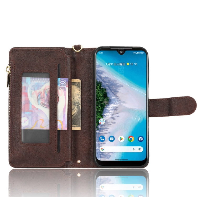 For Kyocera Android One S10 / S9 Litchi Texture Zipper Leather Phone Case