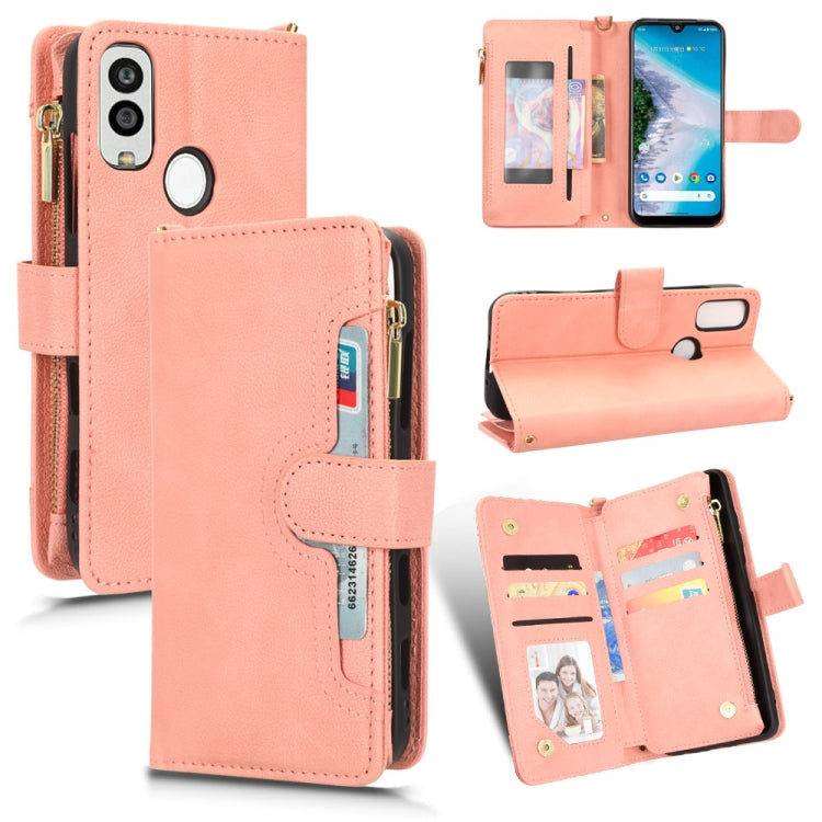 For Kyocera Android One S10 / S9 Litchi Texture Zipper Leather Phone Case