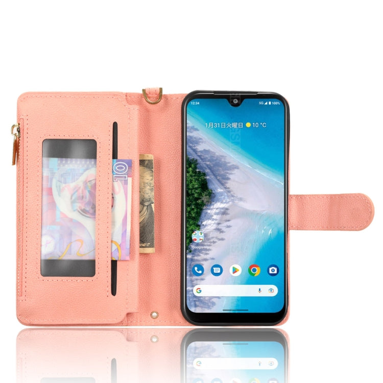 For Kyocera Android One S10 / S9 Litchi Texture Zipper Leather Phone Case