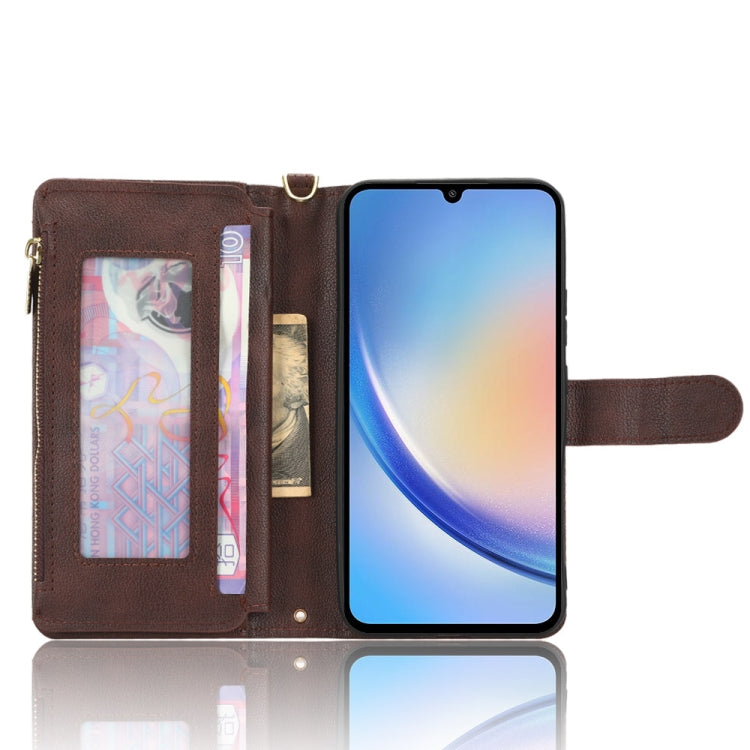 For Samsung Galaxy A34 5G Litchi Texture Zipper Leather Phone Case