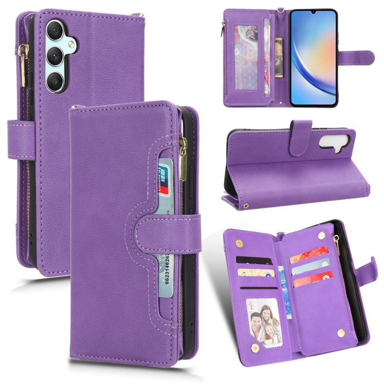 For Samsung Galaxy A34 5G Litchi Texture Zipper Leather Phone Case