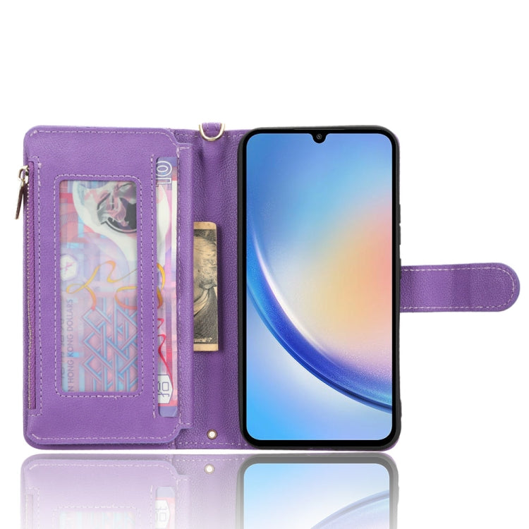 For Samsung Galaxy A34 5G Litchi Texture Zipper Leather Phone Case