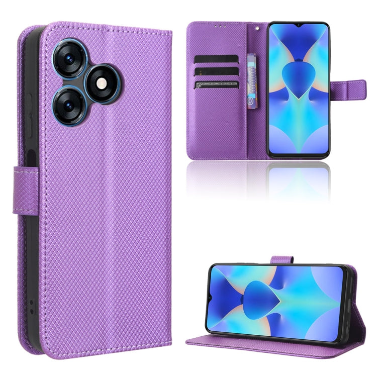 For Tecno Spark 10 4G Diamond Texture Leather Phone Case