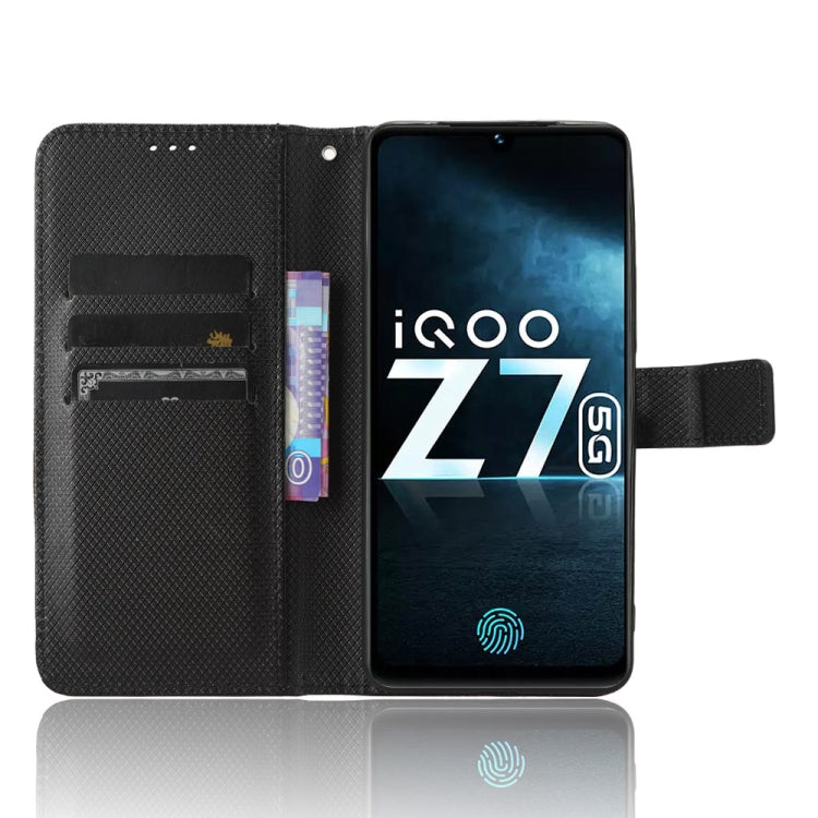 For vivo iQOO Z7x Diamond Texture Leather Phone Case
