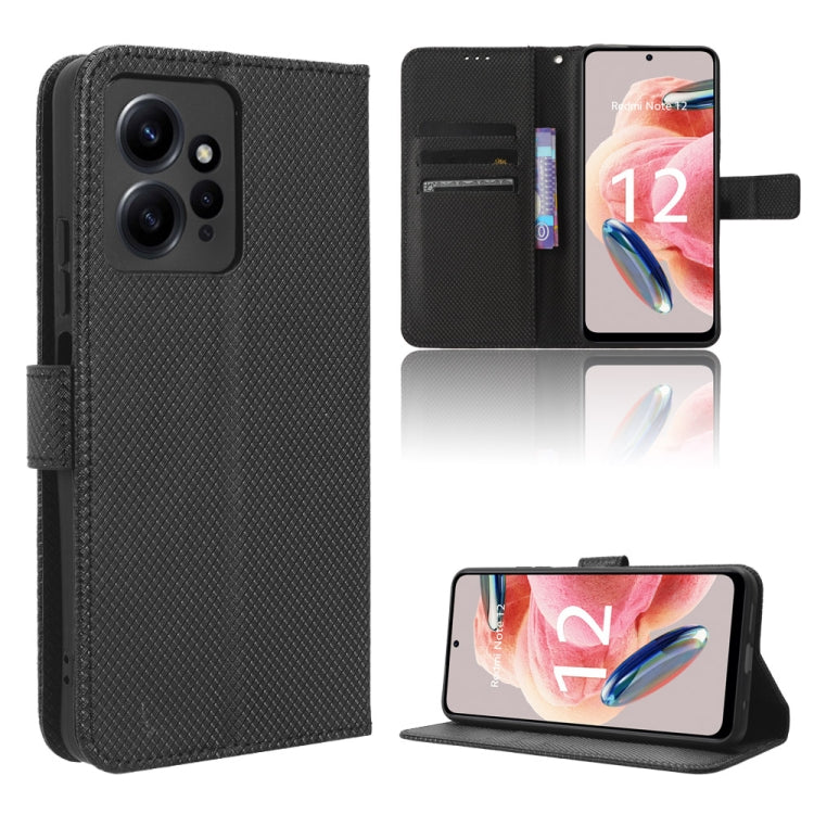 For Xiaomi Redmi Note 12 4G Global Diamond Texture Leather Phone Case