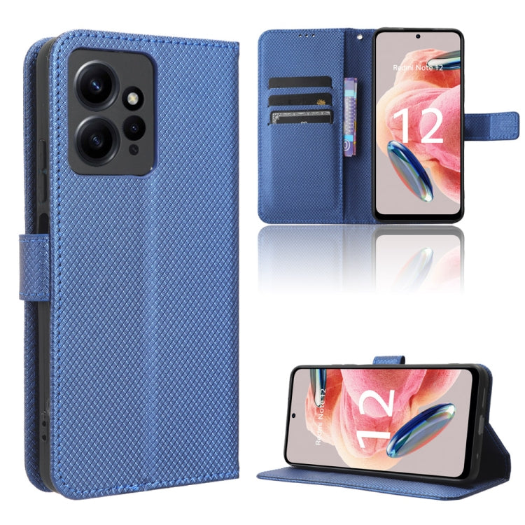 For Xiaomi Redmi Note 12 4G Global Diamond Texture Leather Phone Case