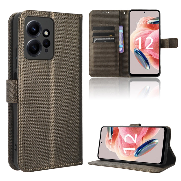 For Xiaomi Redmi Note 12 4G Global Diamond Texture Leather Phone Case