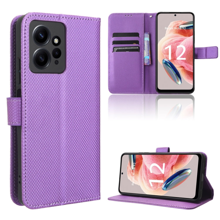 For Xiaomi Redmi Note 12 4G Global Diamond Texture Leather Phone Case