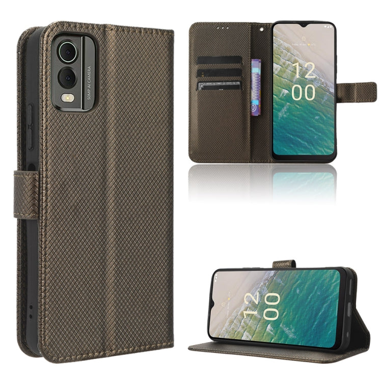 For Nokia C32 4G Diamond Texture Leather Phone Case