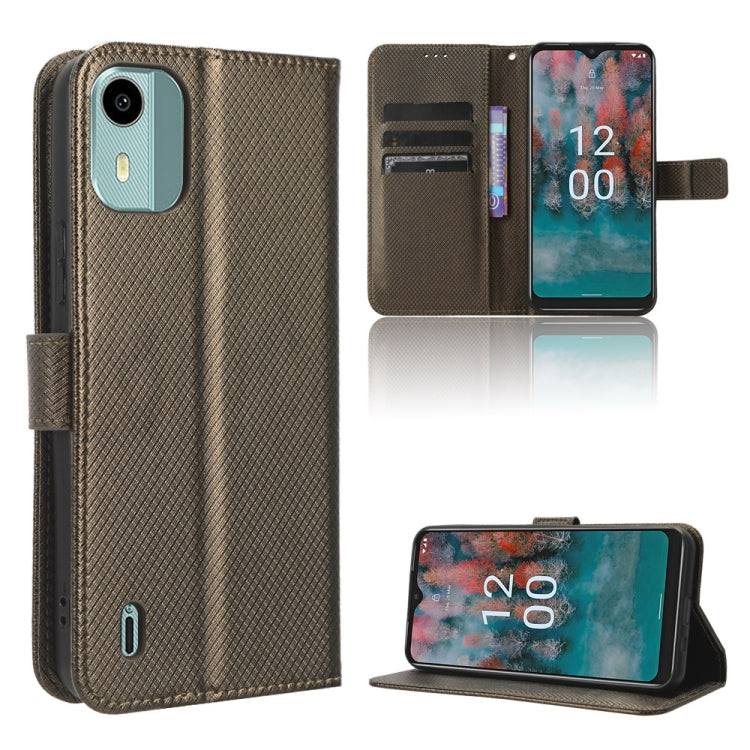 For Nokia C12 Diamond Texture Leather Phone Case