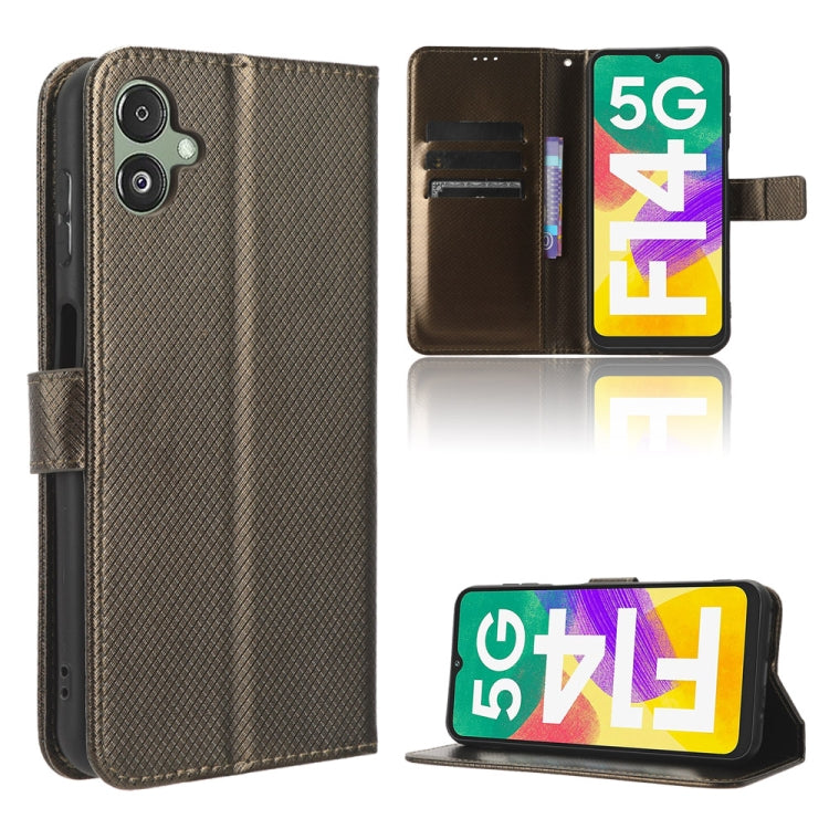 For Samsung Galaxy F14 Global Diamond Texture Leather Phone Case
