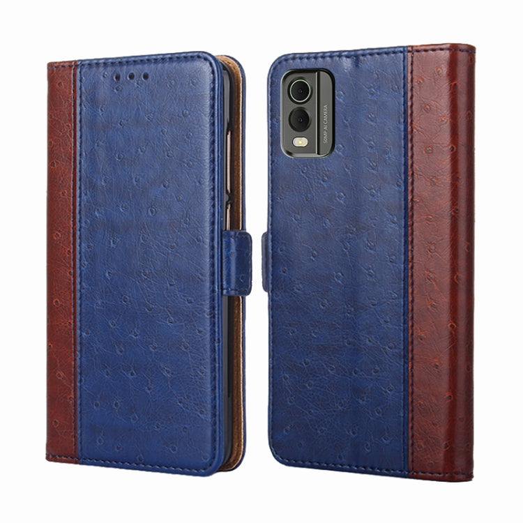For Nokia C32 Ostrich Texture Horizontal Flip Leather Phone Case