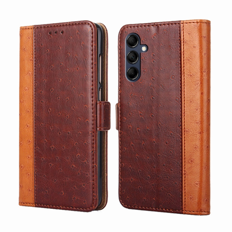 For Samsung Galaxy M14 5G Ostrich Texture Horizontal Flip Leather Phone Case