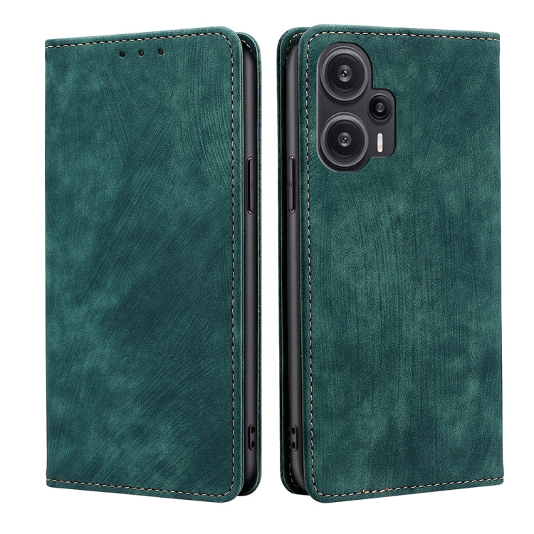 For Xiaomi Redmi Note 12 Turbo RFID Anti-theft Brush Magnetic Leather Phone Case