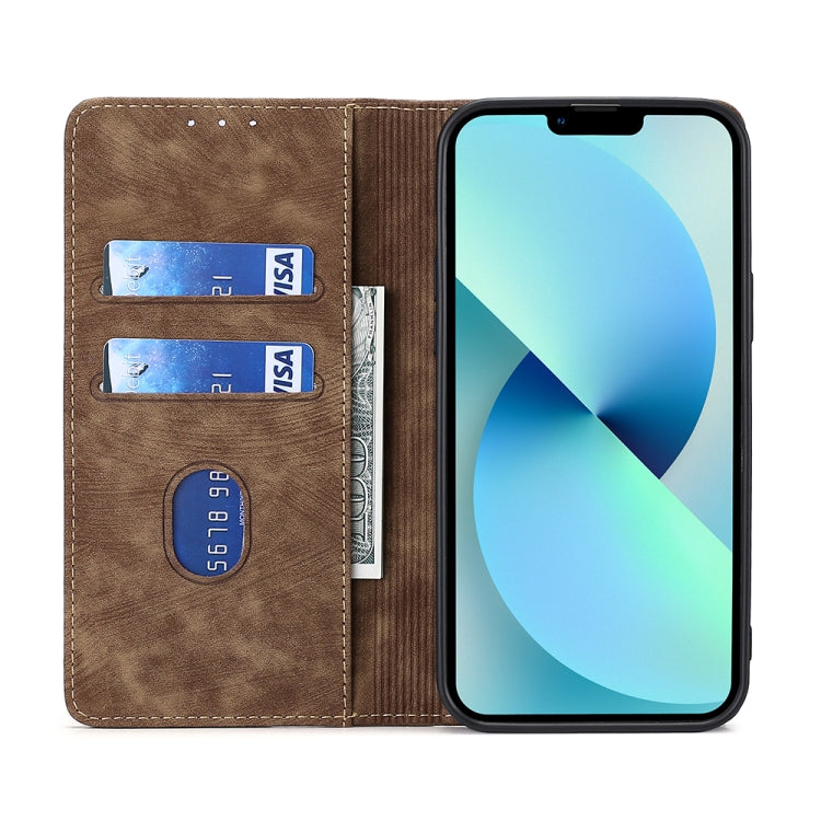 For Xiaomi Redmi Note 12 Turbo RFID Anti-theft Brush Magnetic Leather Phone Case