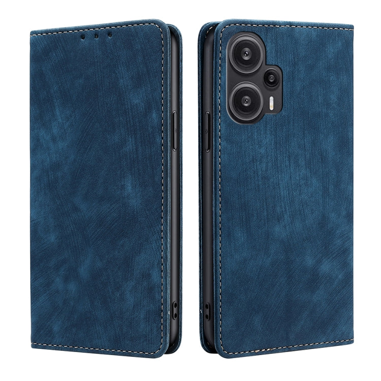 For Xiaomi Redmi Note 12 Turbo RFID Anti-theft Brush Magnetic Leather Phone Case