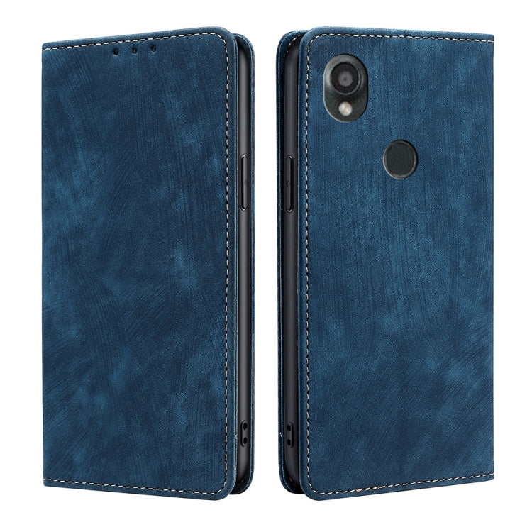 For Kyocera Digno SX3-KYG02 RFID Anti-theft Brush Magnetic Leather Phone Case