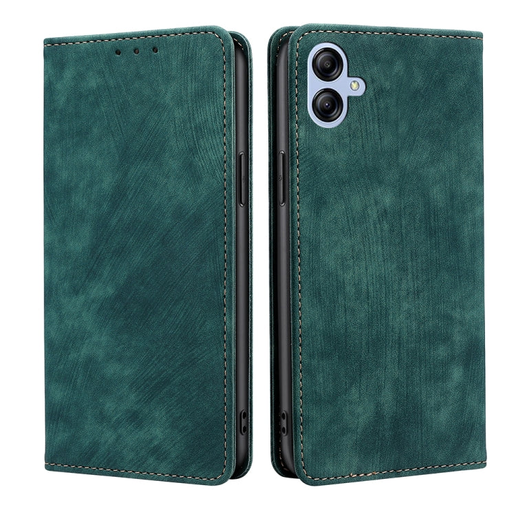 For Samsung Galaxy A04e 4G RFID Anti-theft Brush Magnetic Leather Phone Case