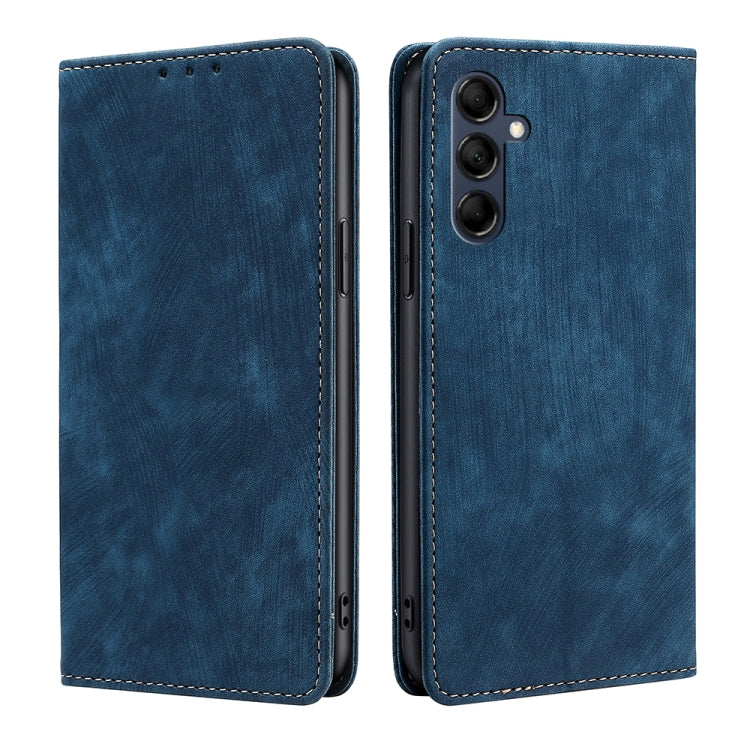 For Samsung Galaxy M14 5G RFID Anti-theft Brush Magnetic Leather Phone Case