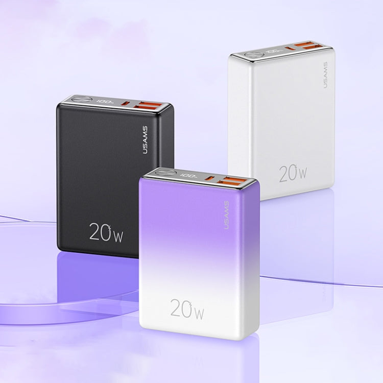 USAMS CD192 10000mAh Portable Digital Display Fast Charge Power Bank