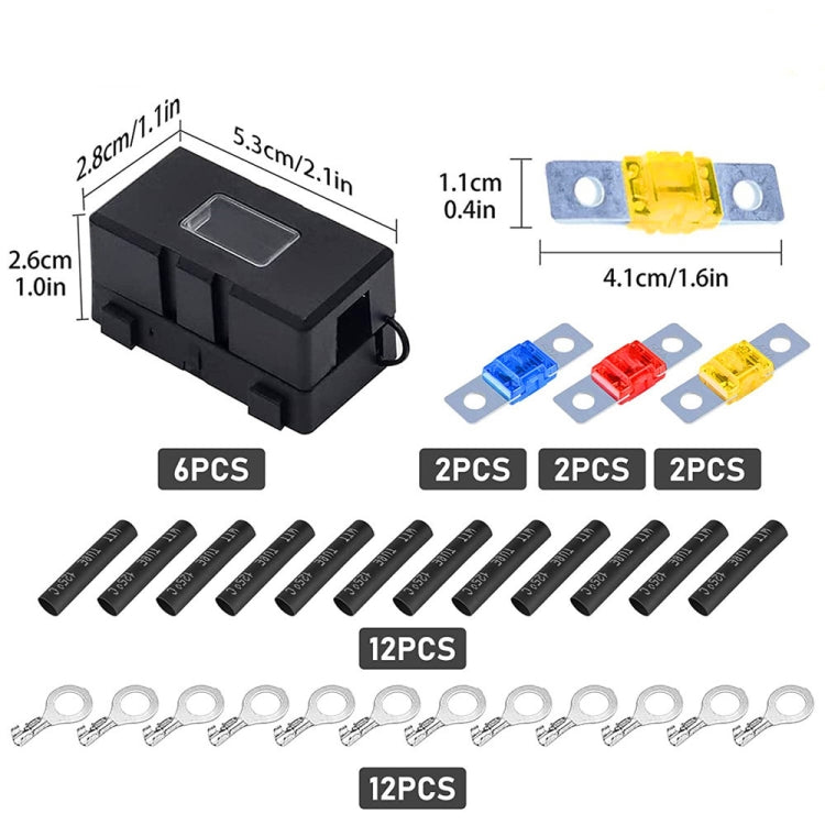 6 in 1 ANS Car Fuse Holder Fuse Box, Current:60A & 80A & 100A