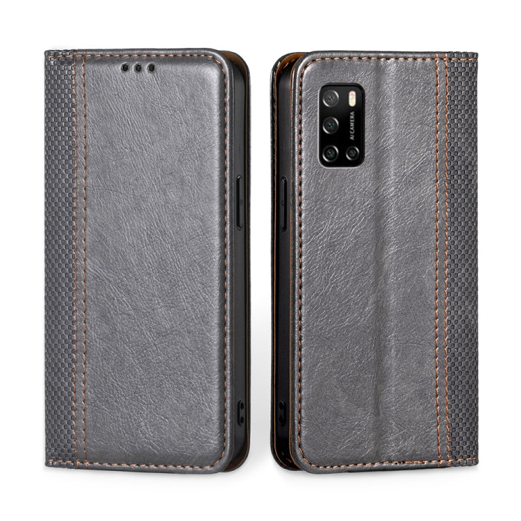 For Rakuten Big S Grid Texture Magnetic Flip Leather Phone Case