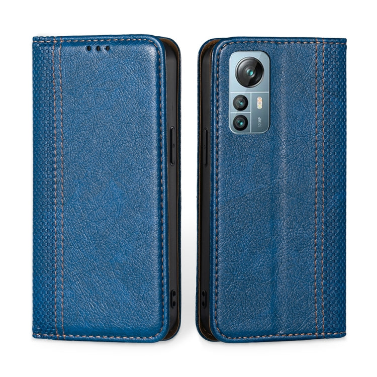For Blackview A85 Grid Texture Magnetic Flip Leather Phone Case