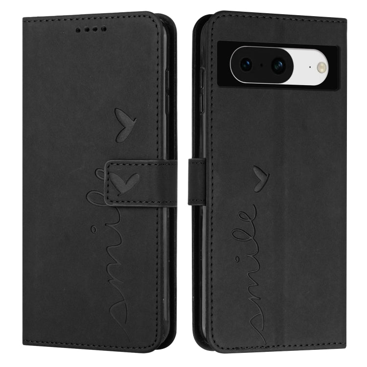For Google Pixel 8 Skin Feel Heart Pattern Leather Phone Case