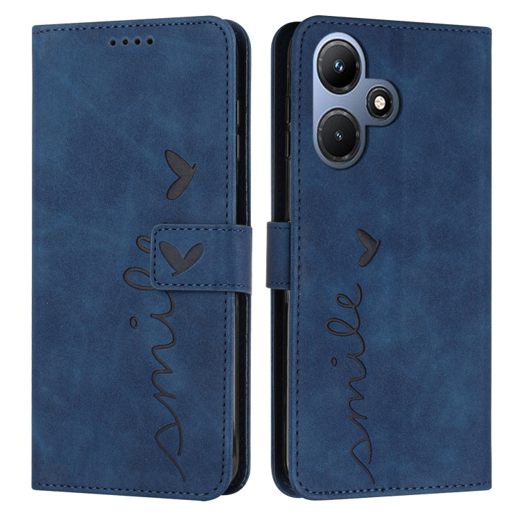 For Infinix Hot 30i Skin Feel Heart Pattern Leather Phone Case