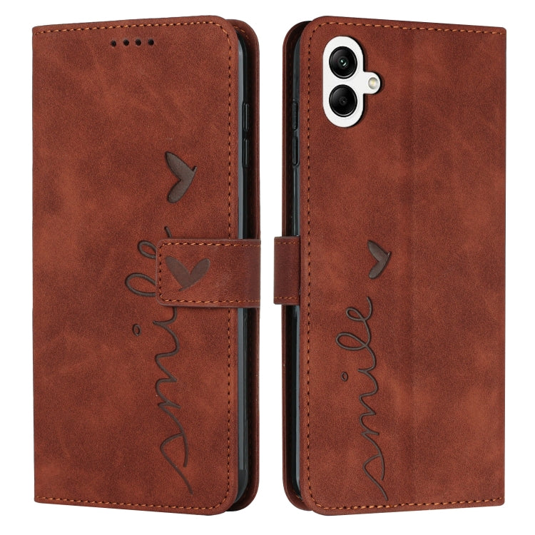 For Samsung Galaxy M14 5G / F14 5G Skin Feel Heart Pattern Leather Phone Case