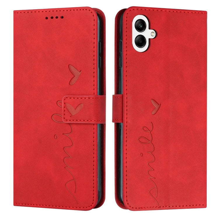 For Samsung Galaxy M14 5G / F14 5G Skin Feel Heart Pattern Leather Phone Case