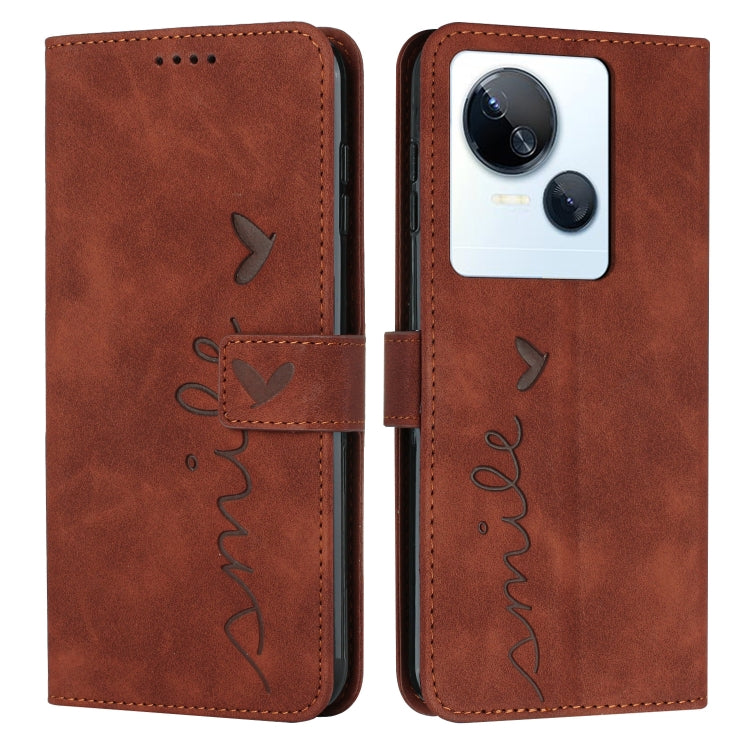 For Tecno Spark 10 5G Skin Feel Heart Pattern Leather Phone Case