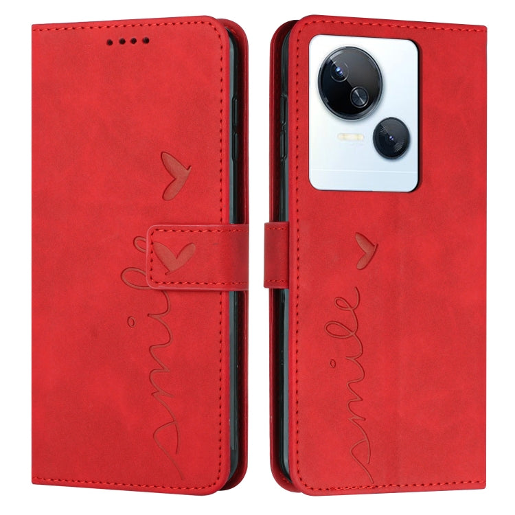 For Tecno Spark 10 5G Skin Feel Heart Pattern Leather Phone Case