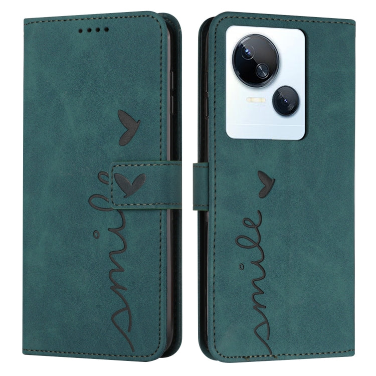 For Tecno Spark 10 5G Skin Feel Heart Pattern Leather Phone Case